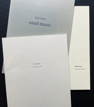 Rolf Julius - Small Music / 10 Zeichnungen / Sammlung Finkenberg Books