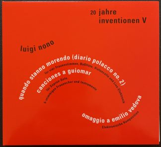 Luigi Nono - (20 Jahre Inventionen) CD